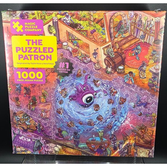 The Puzzled Patron 1000 Piece Magic Puzzle Company Jigsaw Art Hidden Image - Picture 1 of 6